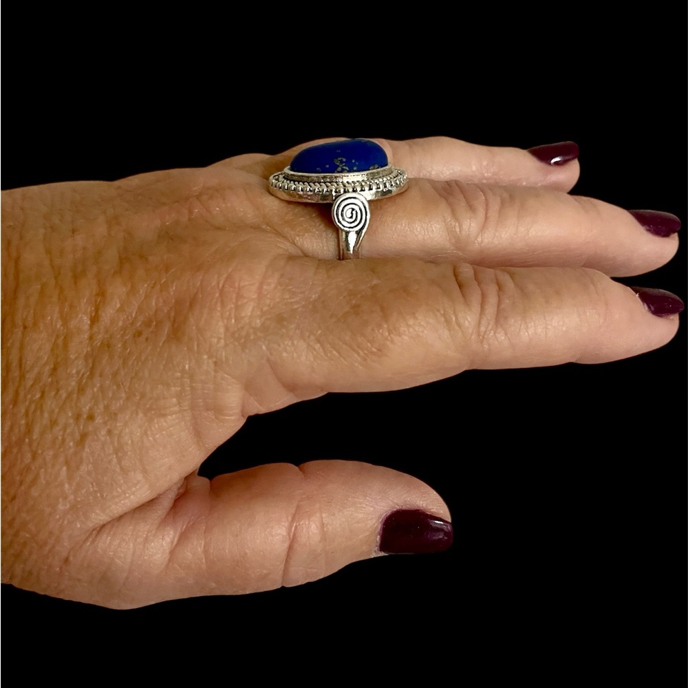 🔥2/$24 or 3/$30🔥 Inspired Bobemian Blue Oval Zirconia Statement Ring
